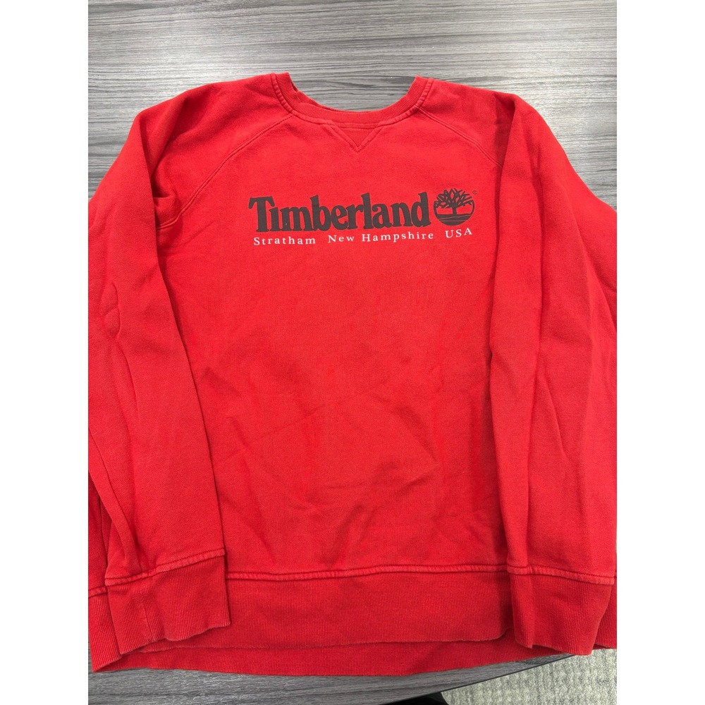 Timberland Large Red Crewneck Sweatshirt Stratham New Hampshire USA‎ Logo